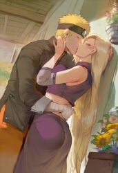 1boy 1girls ai_generated ass bandaged_arm bandages before_sex big_breasts blonde_hair blue_eyes breasts cheating cheating_(relationship) cheating_boyfriend cheating_girlfriend curvaceous flower_earrings flower_shop huge_breasts indoors ino_yamanaka kissing lipstick long_hair lovers makeup naruto naruto:_the_last naruto_(series) naruto_shippuden short_hair swirlinghawk uncensored upper_body uzumaki_naruto