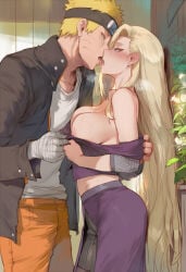 1girls 1boy ai_generated ass before_sex big_breasts breasts blonde_hair blue_eyes bandaged_arm bandages curvaceous cheating cheating_boyfriend cheating_girlfriend cheating_(relationship) indoors ino_yamanaka kissing flower_earrings flower_shop lovers huge_breasts makeup lipstick naruto_(series) naruto naruto_shippuden naruto:_the_last long_hair short_hair swirlinghawk upper_body uncensored undressing uzumaki_naruto