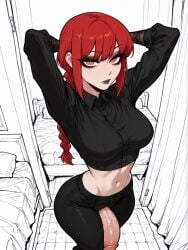 1futa 1futanari abs ai_generated ass bangs big_ass big_breasts big_butt big_hips big_penis black_eyeshadow black_lip black_lips black_lipstick black_makeup blue_eyes braid braided_hair braided_ponytail breasts chainsaw_man cleavage clothed clothing dick eyebrows eyelashes futa_only futanari goth goth_futa goth_makeup gothic gothified grin grinning grinning_at_viewer hair hands-free huge_cock indoors lips long_eyelashes long_hair looking_at_viewer makeup makima_(chainsaw_man) medium_breasts medium_hair narrow_waist narrowed_eyes navel nose pants penis red_hair ring_eyes seducing seductive seductive_eyes seductive_gaze seductive_look seductive_mouth seductive_pose seductive_smile shirt shorts sidelocks smile smile_at_viewer smiley_face smirk smooth_balls smooth_penis smooth_skin solo solo_focus solo_futa solo_futanari testicles velfur velfur_(artist)