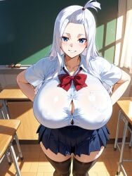 fairy_tail fairy_tail_100_years_quest mirajane_strauss long_hair white_hair blue_eyes large_breasts huge_breasts huge_ass large_ass gigantic_breasts gigantic_ass tight_clothing stretched_clothing alternate_breast_size alternate_body_type alternate_ass_size hyper hyper_breasts hyper_butt ai_generated beautiful beauty breasts clothing clothed nagiotoai mommy female female_only female_focus open_eyes solo solo_focus solo_female voluptuous voluptuous_female voluptuous_body
