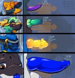 absurd_res animal_genitalia anthro aquatic avali balls big_penis black_body blep blowhole blue_body blue_fur blue_light blue_penis blue_tongue brown_eyes cetacean chart dolphin dragon eastern_dragon eikuli_(joeyderg) feathers feral fur genitals glowing glowing_genitalia glowing_penis gradient_penis green_hair green_penis group hair hi_res horn howzit_toyah huge_penis hybrid hyper hyper_genitalia hyper_penis knot knotted_penis looking_at_viewer machine male mammal markings mythological_creature mythological_scalie mythology oceanic_dolphin orange_penis orca penis penis_chart penis_size_difference prehensile_penis protogen purple_penis red_markings red_sclera scalie sheath sparkles spiked_penis spikes spikes_(anatomy) tapering_penis tongue tongue_out toothed_whale triple_knot white_body yellow_body yellow_feathers yellow_horn yellow_penis yeno