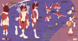 3_toes 5_fingers abstract_background absurd_res accessory ambiguous_gender animal_genitalia ankle_tuft anthro antlers anus areola arm_tuft astrale_(hojaastrale) balls big_balls big_penis blush breasts butt butt_markings cheek_tuft chest_tuft clitoral_hood clitoris constellation cutaway description digitigrade dreadlocks elbow_tuft english_text expression_cutaway eyewear facial_expressions facial_tuft feet fingerpads fingers floppy_ears fluffy fluffy_tail foreskin fur fur_markings genitals glans glasses gloves_(marking) glowing glowing_breasts glowing_genitalia hair hair_accessory hairpin hairy_vulva heart_(marking) hi_res hip_tuft hojaastrale horn huge_penis hyper_ears jackalope lagomorph leg_markings leg_tuft long_foreskin lop_ears mammal markings model_sheet multicolored_body multicolored_fur nipples nonbinary_(lore) pawpads penis pink_tongue prehensile_penis pubes pupils red_body red_fur red_hair red_pupils ring_(marking) round_glasses sheath short_tail shoulder_tuft slim_anthro socks_(marking) solo stated_age tail text toes tongue tuft vulva white_antlers white_body white_fur y_anus yellow_anus yellow_areola yellow_blush yellow_glans yellow_nipples