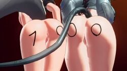 2girls 3d 3d_animation animated ass_focus bastardero big_ass big_breasts black_hair body_writing breasts bumping_asses ellen_joe huge_ass jane_doe_(zenless_zone_zero) mouse_girl mouse_tail pussy shark_girl shark_tail tagme tail video zenless_zone_zero
