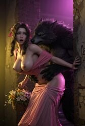 1boy 1girls 2026 3d aerith_gainsborough ai_generated aistuffo anthro anthro_dominating_human anthro_penetrating anthro_penetrating_human big_breasts breasts breasts_out brown_hair canine canine_on_human clothed clothed_female clothed_sex female femsub final_fantasy final_fantasy_vii_remake grabbing green_eyes human_female human_penetrated light-skinned_female long_hair male_anthro/female_human nipples outside pulling_clothing revealing_clothes ribbon semi_nude sex sex_from_behind skirt smooth_skin straight street uncensored waist waist_grab werewolf