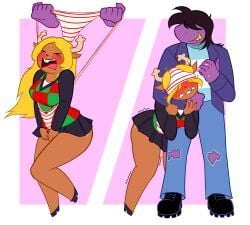 atomic_wedgie bullying deltarune humiliation noelle_holiday panties striped_panties susie_(deltarune) wedgie