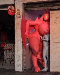 2026 3d_(artwork) 4_horns a_chance_encounter absurd_res alleyway_milf_(meme) annoyed anthro areola big_areola big_breasts big_butt big_nipples breasts butt colombia cramped curved_horn demon digital_media_(artwork) duo fangs female fingers frown genitals grey_body head_between_breasts hi_res hooves horn huge_areola huge_breasts huge_butt huge_nipples larger_anthro larger_female looking_at_another lucia_(satina) male male/female mature_anthro mature_female medellin,_colombia meme multi_horn muscular muscular_female muscular_thighs nipples nude open_mouth outside public pupils red_body red_skin red_tail satina_(series) size_difference slit_pupils smaller_male spikes spikes_(anatomy) tail teeth thick_thighs vaginal wide_hips wings xionxiii yellow_eyes