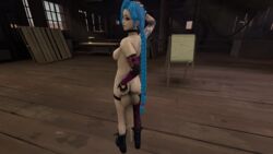 1futa balls blue_hair cum cumshot dickgirl futa_only futanari horsecock intersex jinx_(league_of_legends) jinxxxie league_of_legends penis pink_eyes solo