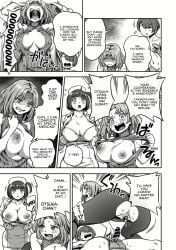 1boy 2girls amamiya_(sakusei_byoutou) areolae balls bandaged_hand big_breasts blush blush_lines blushing boobs breasts breasts_out clothing creampie cum doujin english_text erection eyelashes fat_ass huge_boobs huge_breasts inminent_sex kameyama_shiruko large_breasts life_in_a_hospital_with_only_the_worst_nurses manga neckline nipples nude_male nurse nurse_cap nurse_uniform otsuka_(sakusei_byoutou) partially_clothed sakusei_byoutou sakusei_byoutou:_jaaku_naru_otsubone_nurse_ga_hisomu_byouin_de_choukyou_seikatsu short_hair shortstack sitting_on_face size_difference small_penis tears testicles text text_bubble turtleneck yamada_(sakusei_byoutou) younger_male
