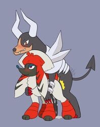 blush canine cum female from_behind_(disambiguation) furfrou horn houndoom male nintendo pokemon straight thrusting unknown_(disambiguation) video_games