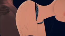 1boy 2girls 3d animated ann_takamaki ass ass_jiggle atlus black_body blacked blacked_clothing blonde_hair blue_eyes bouncing_ass bouncing_breasts brown_hair dark-skinned_male giddora koikatsu makoto_niijima panties panties_aside persona persona_5 red_eyes sound tagme twintails video