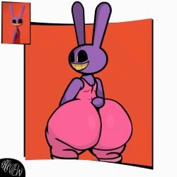 1boy animated ass backview_(artist) big_ass big_butt black_eyes butt fat_ass fat_butt fully_clothed gif glitch_productions grin huge_ass huge_butt jax_(the_amazing_digital_circus) looking_at_viewer looking_back looking_back_at_viewer male male_only rabbit rabbit_ears rabbit_tail reference_image smiling solo the_amazing_digital_circus thick_ass thick_butt