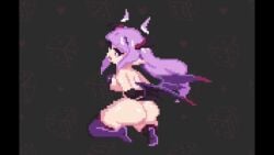 animated arms_behind_back ass ass_pounding bouncing_breasts defeat_sex defeated demon demon_girl female hidden_penis horns invisible_penis knife_ears long_hair married_into_hell no_sound on_her_knees on_knees open_mouth pixel_animation pixel_art pounding purple_hair pussy stockings succubus succubus_horns succubus_tail succubus_wings tagme tail thick_thighs thighhighs vaginal_penetration video video_games worknite_games