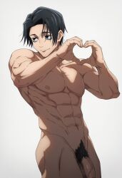 1boy ai_generated ass black_hair hawkchan99 jujutsu_kaisen male male_only masculine muscles muscular muscular_male penis pubic_hair tagme yaoi yuta_okkotsu