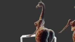 ... animated anthro big_ass female female_only giraffe giraffe_girl girly self_upload shitpost tagme video