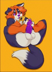 anthro bernese_mountain_dog butt canid canine canis cellphone claws domestic_dog electronics excited feet feet_on_penis foot_fetish fur happy hi_res male mammal masturbation molosser mountain_dog pattern_background phone recording_video simple_background sinv solo svturndoggo swiss_mountain_dog tail