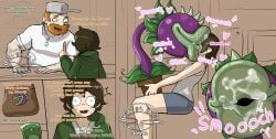 babyhunt4 big_lips chomper_(pvz) crazy_dave_(pvz) da_ra_ra_ra deep_kissing kiss kissing lipstick plants_vs._zombies plants_vs_zombies smothering