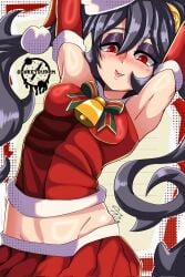 big_ass big_breasts big_butt big_thighs big_titties blush christmas christmas_clothing christmas_outfit clothing curvaceous curvaceous_female curvaceous_figure curvy curvy_figure curvy_hips drmsenketsu female female_focus female_only filia looking_at_viewer purple_hair skullgirls