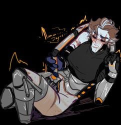 cuntboy cuntboy_with_breasts depriviolent fingering intersex league_of_legends partially_clothed robotic_arm self_harm_scars transmasc viktor_(league_of_legends)