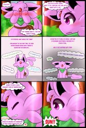 1boy 1girls comic comic_page comic_panel duo espeon female male pokemon pokemon_(species) rockii rockiinsfw umbreon