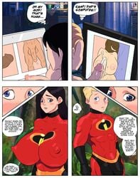 abs big_breasts big_bulge big_penis big_sister black_hair blonde_hair brother_and_sister bulge clothing comic computer cum cum_on_object dash_parr dialogue disney huge_breasts huge_cock incest inconsistent internet jay-marvel little_brother masturbation muscular_female older_sister penis pixar small_but_hung smooth_skin the_incredibles violet_parr younger_brother