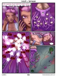 antennae big_breasts bobbydando breasts clothing colored comic english_text facial_markings fairies_vs_tentacles fairy fantasy female gore huge_breasts humanoid markings monster nihallaks_(species) page_156 torn_clothing tumblr_username