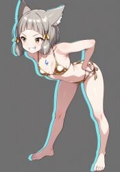 catgirl gold_bikini nia nia_(xenoblade) small_breasts