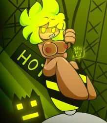 1girls breasts down_bass_(geometry_dash) extreme_demon female female_only geometry_dash humanization humanized short_hair short_hair_female wrecking_ball yellolight