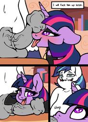 alicorn animal_genitalia animal_penis balls comic english_text equine equine_penis erection fellatio female feral friendship_is_magic hi_res horn horsecock incest licking male mammal my_little_pony oral penis penis_lick sex shining_armor_(mlp) slavedemorto text tongue tongue_out twilight_sparkle_(mlp) unicorn wings