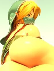 3d ass bakedalaskabigs big_ass blonde_hair breath_of_the_wild crossdressing femboy gerudo_link giant giant_femboy girly larger_male link macro male male_focus micro size_difference solo_focus the_legend_of_zelda