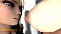 3d animated blonde breastfeeding breasts dead_or_alive female marie_rose nipples no_sound source_filmmaker spainaughty sucking tongue video young