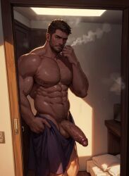 1boy 1dilf 1male 1man abs ai_generated balls ballsack bara beard biceps big_balls big_cock big_dick big_penis brown_hair cock deltoids dick dilf erection hairy_chest huge_cock huge_dick huge_penis large_cock large_dick large_pecs large_pectorals large_penis male male_nipples male_only male_pubic_hair manly muscular_male nipples nude nutsack pecs pectorals penis pubes pubic pubic_hair sweat sweating testicles veiny_penis wet