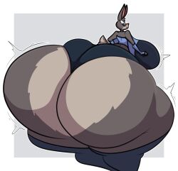 big_ass big_breasts breasts bubble_butt cleavage clothing female furry huge_ass huge_breasts hyper_ass judy_hopps police police_uniform puffster3 tagme zootopia