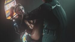 1boy 1boy1girl 1girls 3d 3d_(artwork) abs batman batman:_arkham_origins batman_(series) choke_hold dc dc_comics eyes_rolling_back female hands_around_neck harley_quinn harley_quinn_(injustice) hi_res high_resolution highres injustice_2 male missionary_position project_vega sex vaginal_penetration