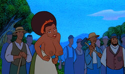 big_breasts breasts dark-skinned_female dark-skinned_male dark_skin disney disney's_american_legends edit female nipples polly screenshot screenshot_edit