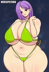 1girls big_breasts bikini bikini_bottom bikini_top bodily_fluids cameltoe cleavage duolingo eyelashes eyeshadow female female_only huge_breasts large_breasts lily_(duolingo) looking_at_viewer matospectoru navel purple_hair solo solo_female solo_focus sweat sweatdrop sweating sweaty_body sweaty_breasts thick_thighs thighs wide_hips