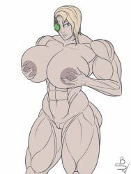 abs adeptus_mechanicus balderswordsman blonde_hair huge_breasts imperium_of_man muscular_female original_character techpriest warhammer_(franchise) warhammer_40k