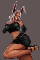 1girls big_ass big_breasts breasts brown-skinned_female brown_body brown_skin bust busty chest curvaceous curvy curvy_figure d2kmax d2kprime dark-skinned_female dark_skin female female_focus hero heroine hips hourglass_figure huge_breasts large_breasts legs mature mature_female miruko my_hero_academia rumi_usagiyama shounen_jump slim_waist superhero superheroine thick thick_hips thick_legs thick_thighs thighs voluptuous waist white_hair wide_hips