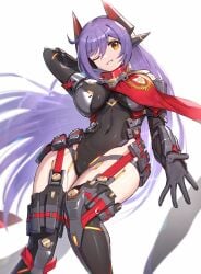 1girls absurd_res android black_gloves breasts busty core_crystal covered_navel elbow_gloves gloves gonzarez highres large_breasts leotard long_hair looking_at_viewer midriff navel nintendo poppi_(xenoblade) poppi_qtpi_(xenoblade) purple_hair red_eyes robot robot_girl scarf smile thick_thighs thighhighs thighs very_long_hair voluptuous wide_hips wink xenoblade_(series) xenoblade_chronicles_2