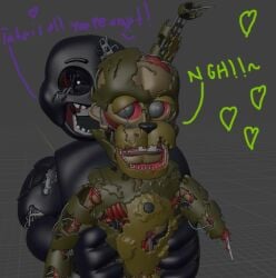 3d blender five_nights_at_freddy's five_nights_at_freddy's_2 freddy_fazbear's_pizzeria_simulator insult moaning_in_pleasure purple_guy purple_guy_(fnaf) scottgames scraptrap scraptrap_(fnaf) self_fuck tagme