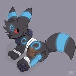 1:1 absurd_res big_penis black_pawpads blue_markings blue_penis eeveelution feral fluffycato generation_2_pokemon genitals glowing glowing_genitalia glowing_markings glowing_penis hi_res knot looking_at_viewer lying male markings nintendo pawpads paws penis pokemon pokemon_(species) red_sclera solo umbreon