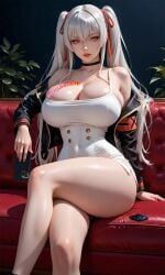 ai_art ai_generated ai_generated_art ai_generated_image aikunoichi altair anime anime_girl beauty bra breasts dress ecchi female hentai lace lewd lingerie nsfw pantie panties patreon re_creator red_eyes rule34 sexy tanga white_hair