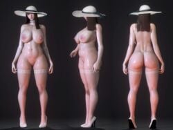 1girls 3d 3d_(artwork) breasts censored censored_pussy female female_only folklore ghost hasshaku-sama hat high_heels huge_ass huge_breasts japanese_mythology legwear light-skinned_female light_skin mafavam naked naked_female nightmare_waifu nude nude_female public_domain pussy render straw_hat tall_female taller_female taller_girl thick_ass thick_thighs urban_legend yokai