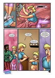 1boy 2017 2girls alice_cooper archie_comics betty_and_alice_in:_study_session betty_cooper big_penis blonde_hair bulge dark-skinned_male dark_skin english_text eugene_jefferson green_eyes kennycomix kennycomix's_riverdale_stories large_breasts milk mother_and_daughter page_4 rabies-t-lagomorph short_hair text tube_top