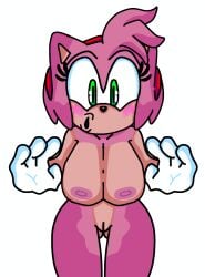 :0 amy_rose anthro big_ass big_breasts female female_only green_eyes huge_breasts nipples pink_hair sonic_(series) sonic_the_hedgehog_(series)