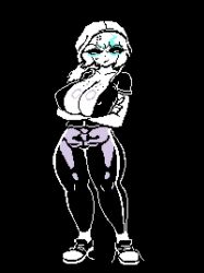 1girls 1gonth arms_under_breasts breasts cleavage female female_only female_sans large_breasts rule_63 sans sans_au thighs undertale undertale_(series) undertale_au untied_shoes