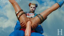 anal anal_sex anal_sex flying harley_quinn harley_quinn_(arkham) looking_pleasured sfm_hood superman superman_(series)