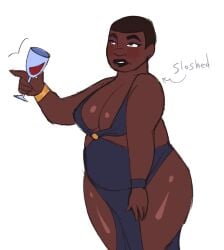 1girls 2024 alcohol amanda_waller bbw beverage big_breasts black_eyes black_hair black_lips blue_clothing blue_dress blush bracelet breasts brown_body brown_skin clothed clothed_female clothing cup dark-skinned_female dark_skin dc dc_comics dress drinking_glass drunk english_text female female_only gesture glass glass_cup glistening glistening_body grey_text hair holding_cup holding_object jewelry lips mature mature_female mature_woman milf pointing short_hair simple_background skimpy skimpy_clothes skimpy_dress solo solo_female standing thick_lips thick_thighs thighs white_background