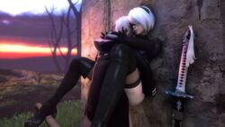 1boy 1girls 3d against_wall animated blindfold canon_couple duo embrace female male nier nier:_automata no_watermark noname55 robot sex shorter_than_10_seconds shorter_than_30_seconds sound source_filmmaker stand_and_carry_position standing standing_sex straight tagme thigh_highs upright_straddle video white_hair yorha_2b yorha_9s