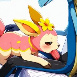 ai_generated blowjob deerling inteleon pokemon pokemon_(species)