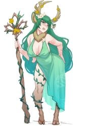 1girls anime asexualhub bent_over big_breasts breasts child_bearing_hips deer deer_ears deer_girl deer_horns deer_tail dnd doe dress druid dungeons_and_dragons full_body haruka_karibu hooves horns horns_and_hooves huge_ass huge_breasts milf myth1c myth1carts slim_waist solo standing virtual_youtuber vshojo vshovtuber waifu wide_hips